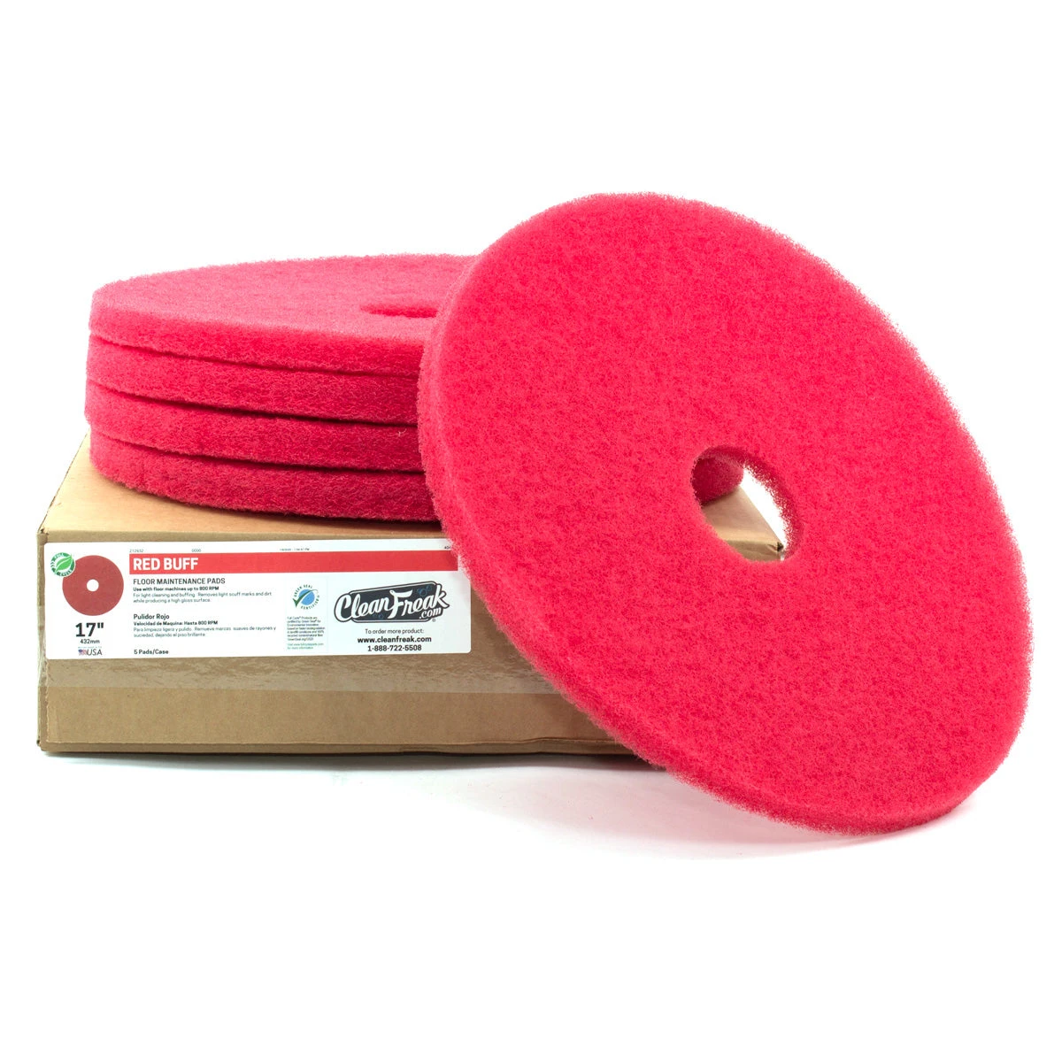 17" Red Floor Buffing & Scrubbing Pads - Case Of 5 4 17" Red Floor Buffing & Scrubbing Pads - Case Of 5 - Image 4