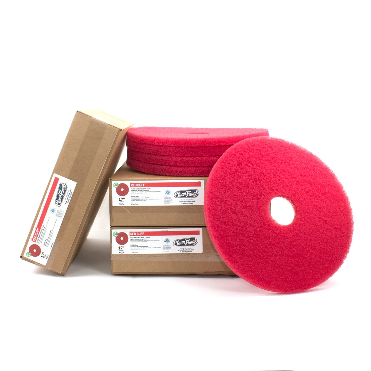 17" Red Floor Buffing & Scrubbing Pads - Case Of 5 5 17" Red Floor Buffing & Scrubbing Pads - Case Of 5 - Image 5