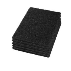 14" X 20" Black Wet Rectangular Floor Stripping Pads - Case Of 5
