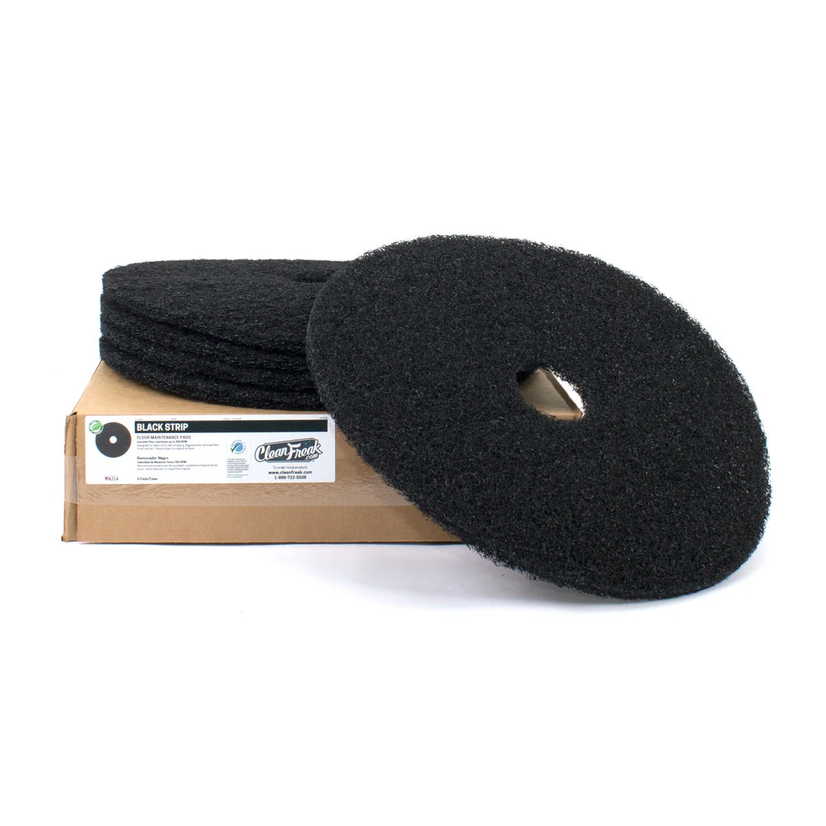 10" Black Floor Stripping Pads - Case Of 5 4 10" Black Floor Stripping Pads - Case Of 5 - Image 4