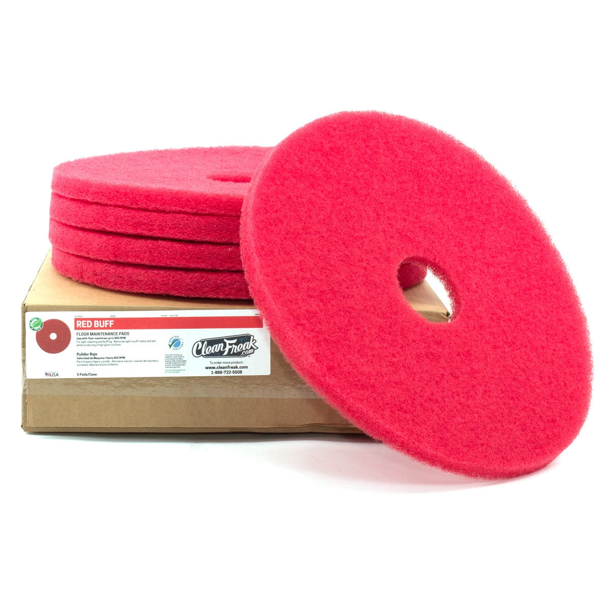 16" Red Floor Scrubbing Pads - Case Of 5 4 16" Red Floor Scrubbing Pads - Case Of 5 - Image 4