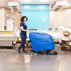 Clarke® CA60 20D Walk Behind Auto Scrubber - 20" Disc Head -Viper Shop clarke ca60 20d auto scrubber cleaning a supermarket