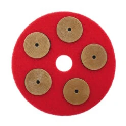 Pioneer Eclipse 5" PowerPolish™ Decorative Floor Polishing Discs - Kit Of 10 Discs Of The Same Grit -Viper Shop pioneer eclipse 5 inch diamond floor polishing discs attached to a 20 inch red pad