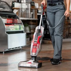 Sanitaire® HydroClean® Hard Floor Washer & Upright Vacuum 9 Sanitaire® HydroClean® Hard Floor Washer & Upright Vacuum -Viper Shop sanitaire hydroclean cleaning a floor