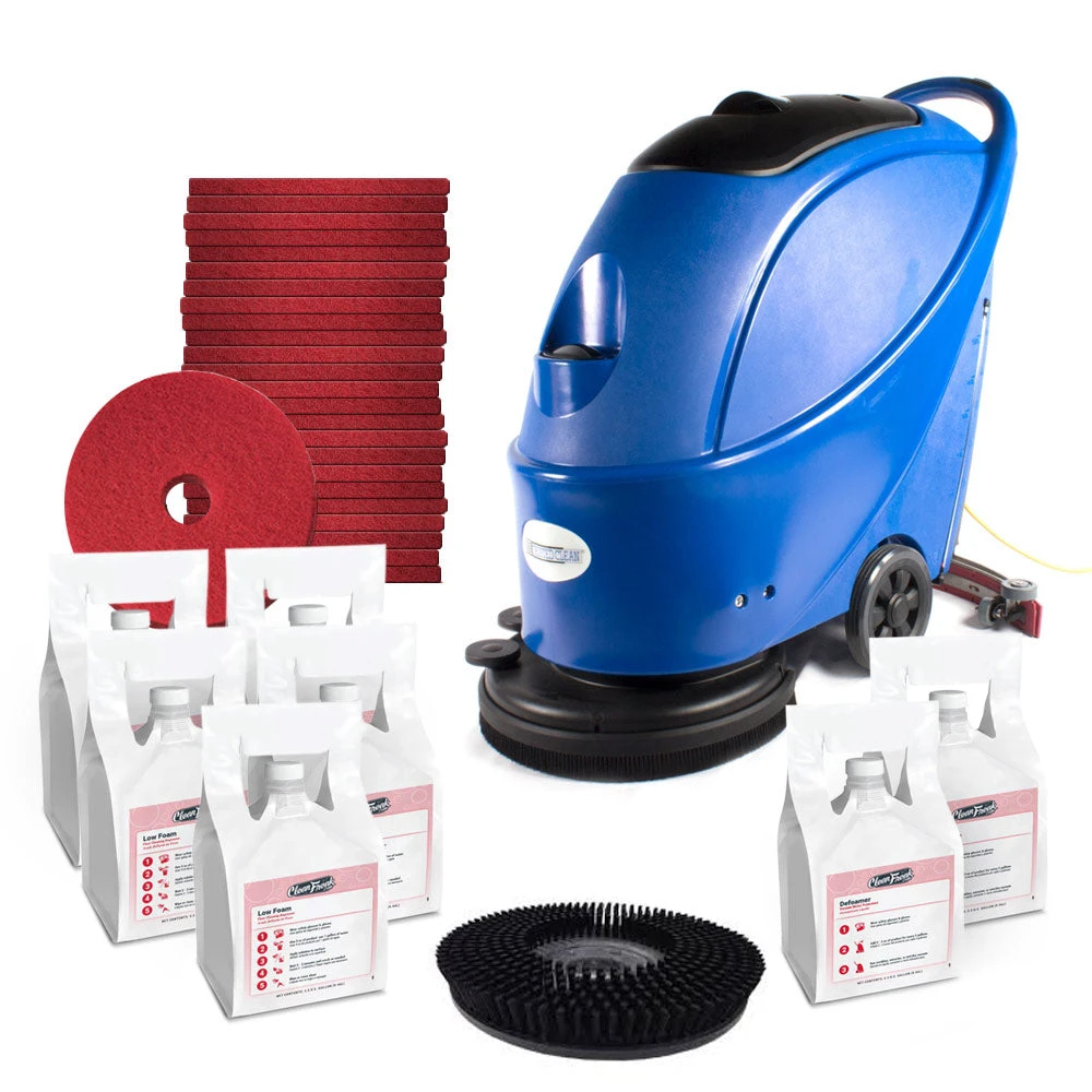 17" Electric Auto Scrubber Floor Cleaning Package W/ Brush, Pads, Degreaser & Defoamer 1 17" Electric Auto Scrubber Floor Cleaning Package W/ Brush, Pads, Degreaser & Defoamer