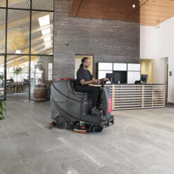 Viper AS850R 32" Rider Automatic Floor Scrubber - 32 Gallons -Viper Shop viper as850r 32 inch rider scrubber in use2